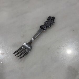 Vintage Minnie Mouse Stainless Steel Silver child’s Fork with Decorative Handle